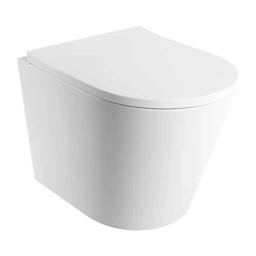 cuvette de WC murale avec abattant frein de chute, 52 x 36 cm