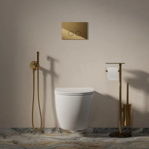 STRONGFRAME bâti-support pour cuvette de WC murale + STEEL-R45 plaque de commande en acier inoxydable
