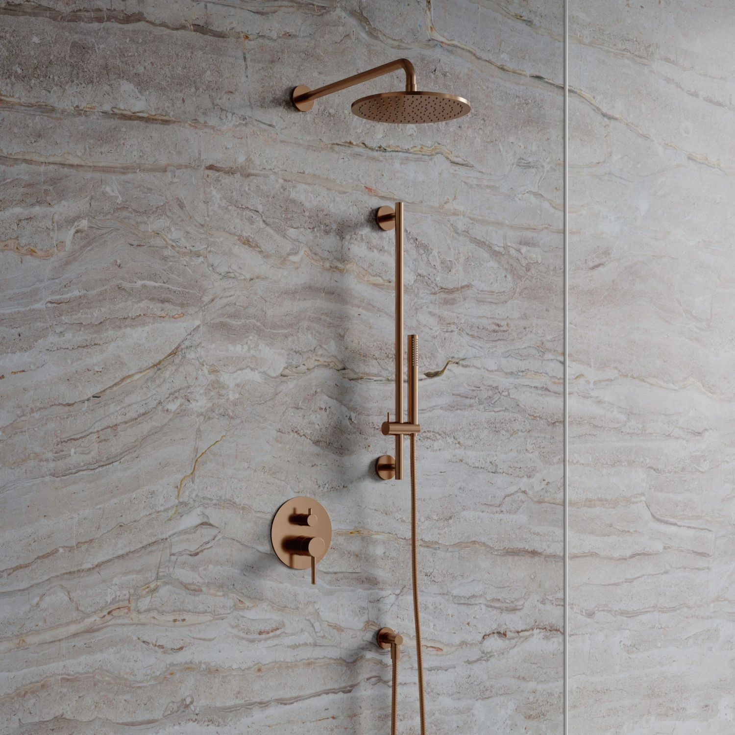 système de douche à encastrer à 2 sorties
