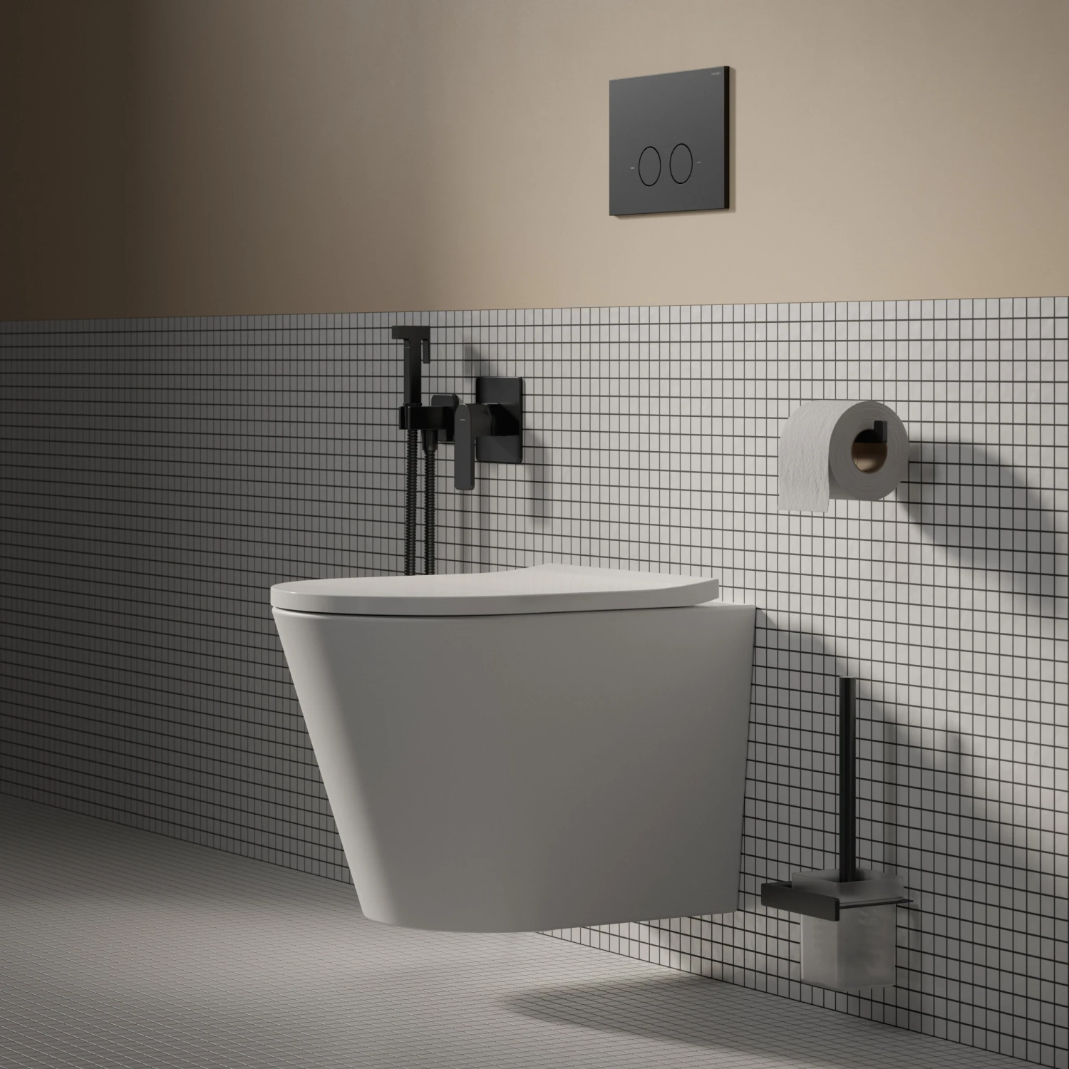 cuvette de WC murale avec abattant frein de chute, 52 x 36 cm