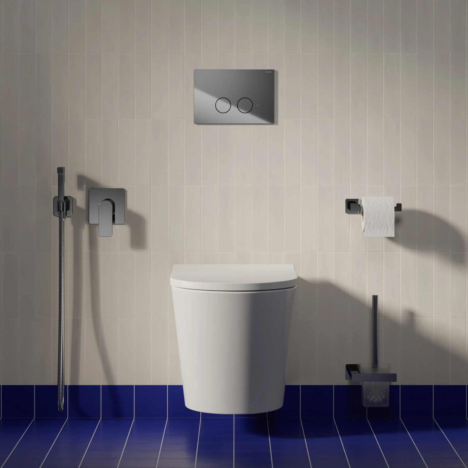 cuvette de WC murale avec abattant frein de chute, 52 x 36 cm