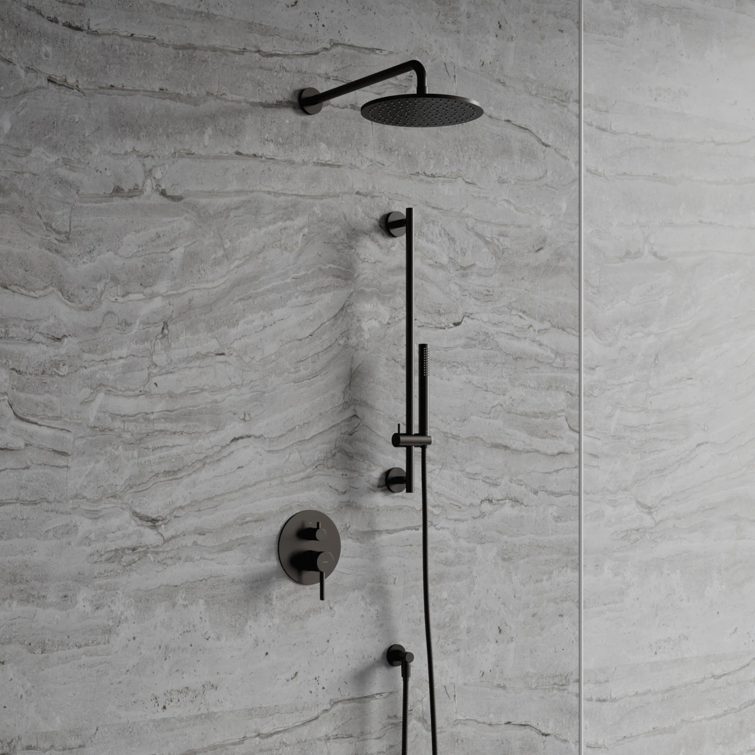 2-way shower system for concealed installation