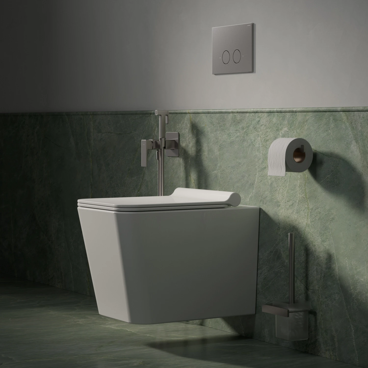 Wand-WC mit WC-Sitz mit Absenkautomatik, 53 x 36 cm