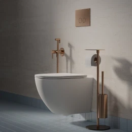 serviteur WC - dérouleur de papier et support brosse WC avec étagère