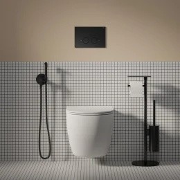 serviteur WC - dérouleur de papier et support brosse WC avec étagère