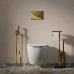 STRONGFRAME bâti-support pour cuvette de WC murale + STEEL-R45 plaque de commande en acier inoxydable
