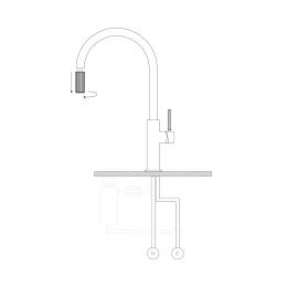 kitchen tap with pull-out spout (compatible with any water filtering system)