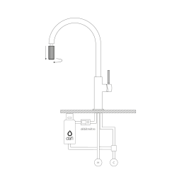 mitigeur de cuisine avec douchette extractible et ensemble de filtration