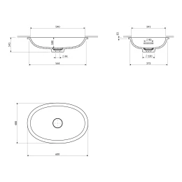 lavoar sub blat 54 x 34 cm