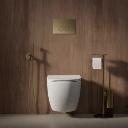 serviteur WC - dérouleur de papier et support brosse WC avec étagère