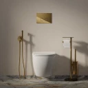 STRONGFRAME bâti-support pour cuvette de WC murale + STEEL-R45 plaque de commande en acier inoxydable