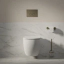 STRONGFRAME Vorwandelement mit ECO-Spülung für Wand-WC + STEEL-R45 WC-Betätigungsplatte aus Edelstahl